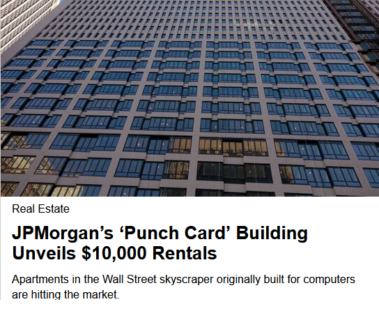 JP Morgan 'Punch Card' Office to Residential Building Conversion Article